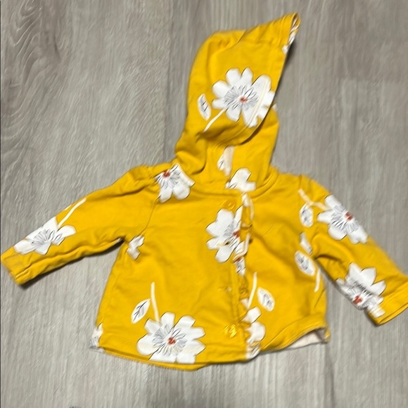 4/$20 Yellow Floral Hooded Baby Jacket - Picture 1 of 1